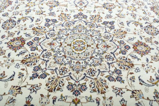 Central medallion detail of 2000s Kashan rug from Iran / Persia