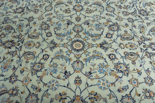 Central medallion detail of 2000s Kashan rug from Iran / Persia