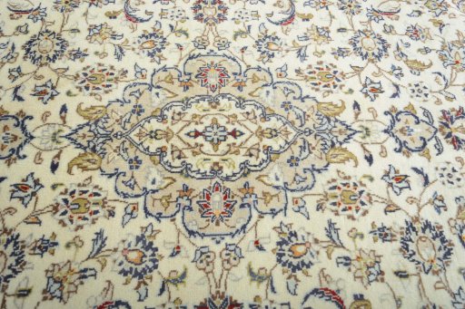 Central medallion detail of 2000s Kashan rug from Iran / Persia