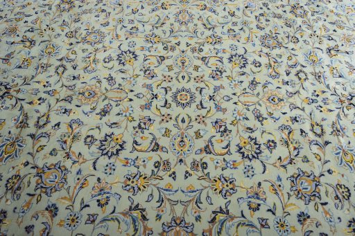 Central medallion detail of 2000s Kashan rug from Iran / Persia