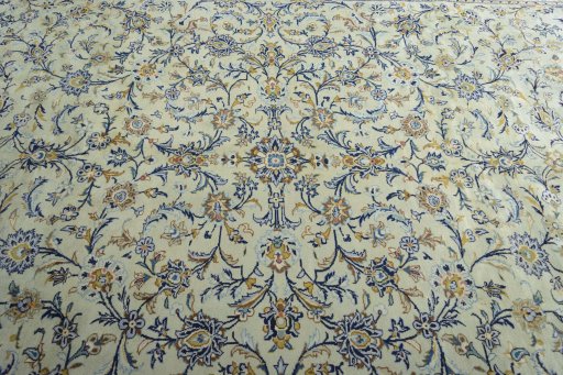 Central medallion detail of 2000s Kashan rug from Iran / Persia