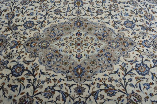 Central medallion detail of 2000s Kashan rug from Iran / Persia