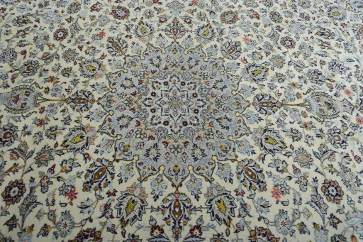 Central medallion detail of 2000s Kashan rug from Iran / Persia