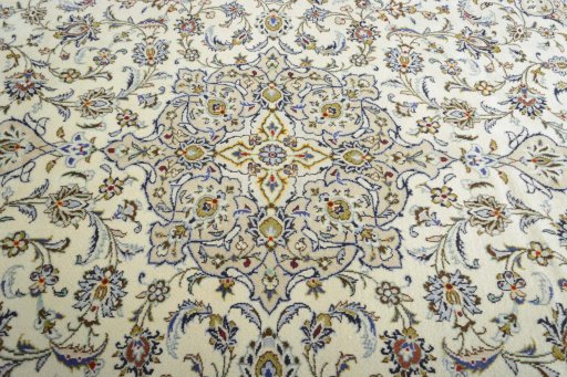Central medallion detail of 2000s Kashan rug from Iran / Persia