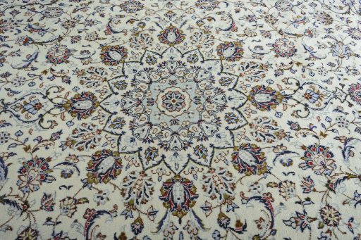 Central medallion detail of 2000s Kashan rug from Iran / Persia