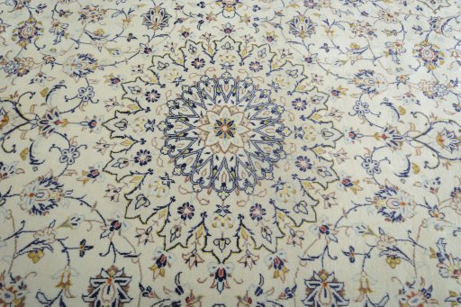 Central medallion detail of 2000s Kashan rug from Iran / Persia