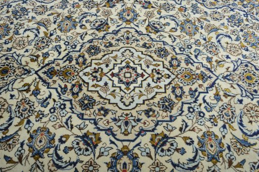 Central medallion detail of 2000s Kashan rug from Iran / Persia