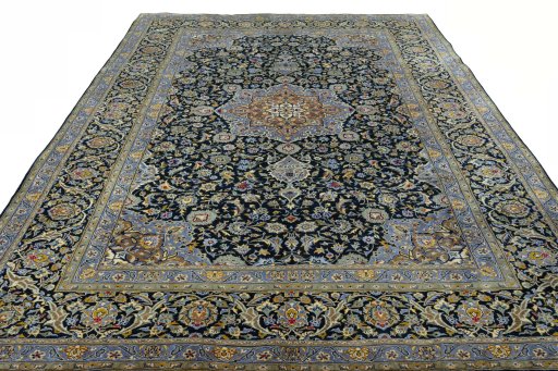 Surface texture of New Kashan rug with natural Cork and intricate pattern