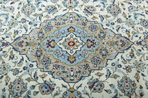 Central medallion detail of 2000s Kashan rug from Iran / Persia