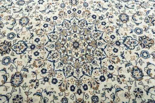 Central medallion detail of 2000s Kashan rug from Iran / Persia