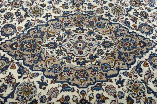 Central medallion detail of 2000s Kashan rug from Iran / Persia