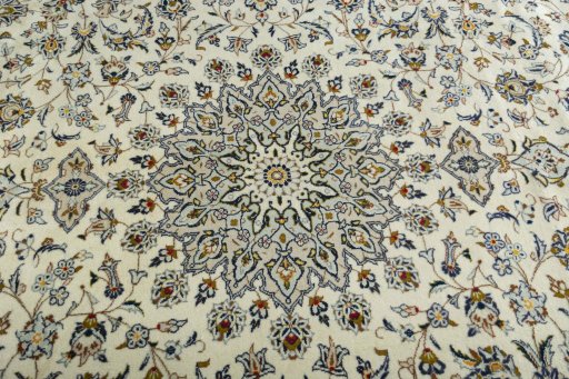 Central medallion detail of 2000s Kashan rug from Iran / Persia
