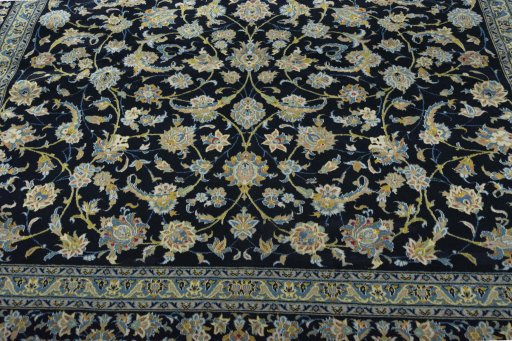 Central medallion detail of 2000s Kashan rug from Iran / Persia