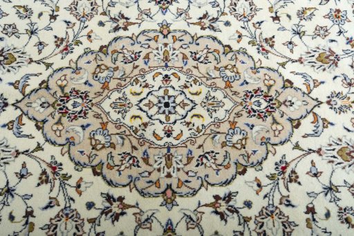 Central medallion detail of 2000s Kashan rug from Iran / Persia