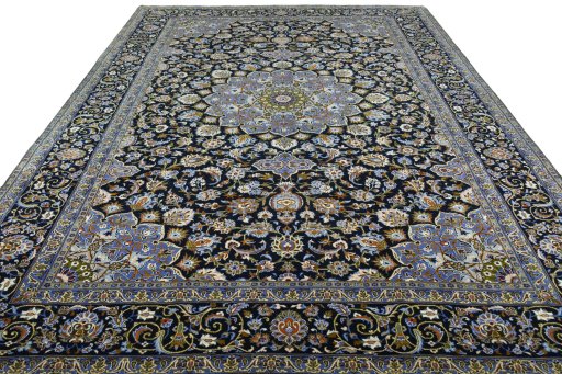 Surface texture of New Kashan rug with natural Wool and intricate pattern
