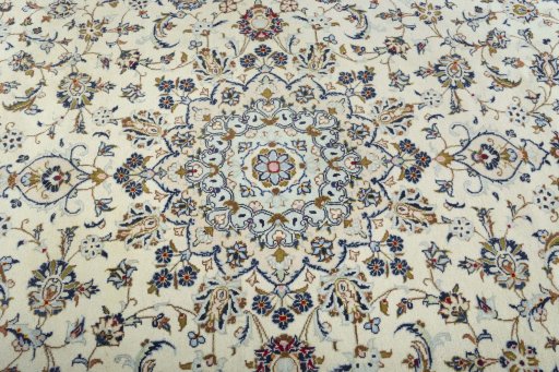 Central medallion detail of 2000s Kashan rug from Iran / Persia