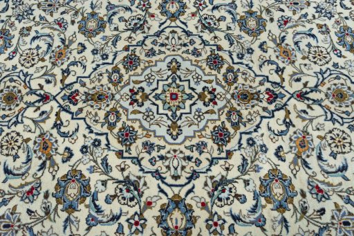 Central medallion detail of 2000s Kashan rug from Iran / Persia