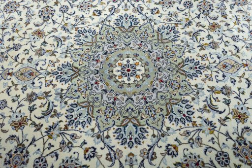 Central medallion detail of 2000s Kashan rug from Iran / Persia