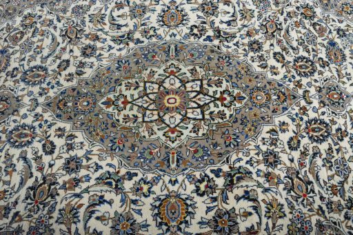 Central medallion detail of 2000s Kashan rug from Iran / Persia