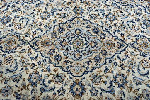 Central medallion detail of 2000s Kashan rug from Iran / Persia