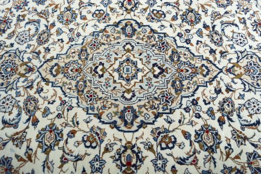 Central medallion detail of 2000s Kashan rug from Iran / Persia