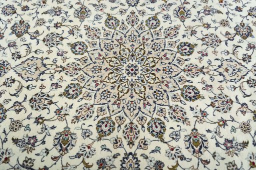 Central medallion detail of 2000s Kashan rug from Iran / Persia