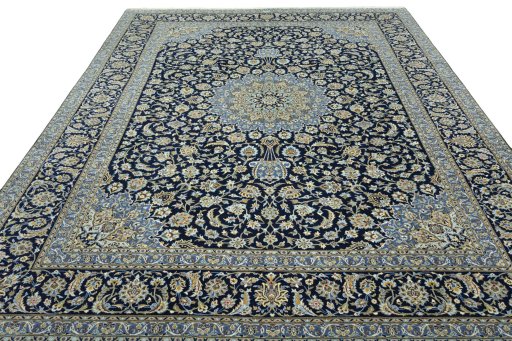 Surface texture of 2000s Kashan rug with natural Cork and intricate pattern