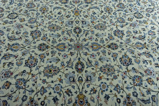 Central medallion detail of 2000s Kashan rug from Iran / Persia