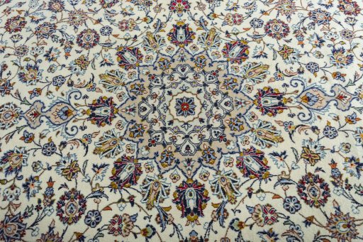 Central medallion detail of 2000s Kashan rug from Iran / Persia