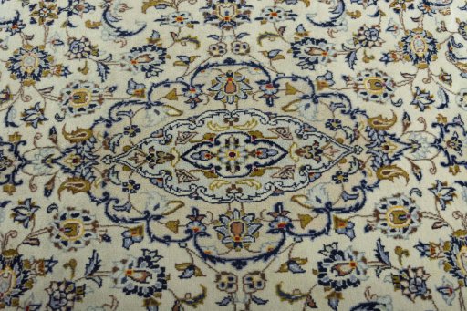 Central medallion detail of 2000s Kashan rug from Iran / Persia
