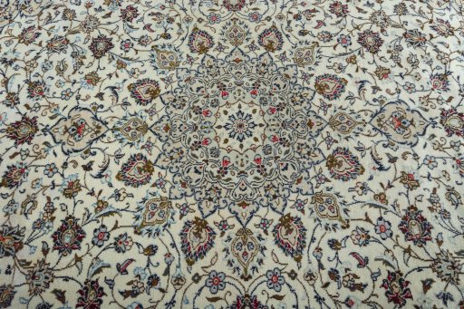 Central medallion detail of 2000s Kashan rug from Iran / Persia