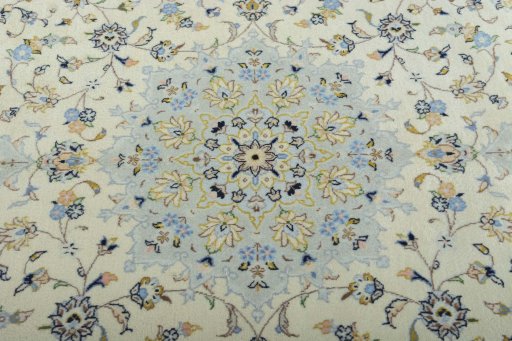 Central medallion detail of 2000s Kashan rug from Iran / Persia