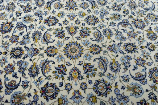 Central medallion detail of 2000s Kashan rug from Iran / Persia