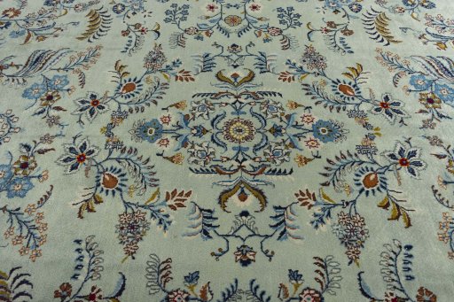 Central medallion detail of 2000s Kashan rug from Iran / Persia