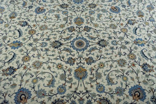 Central medallion detail of 2000s Kashan rug from Iran / Persia