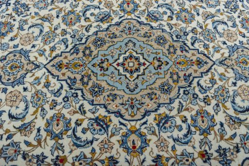 Central medallion detail of 2000s Kashan rug from Iran / Persia