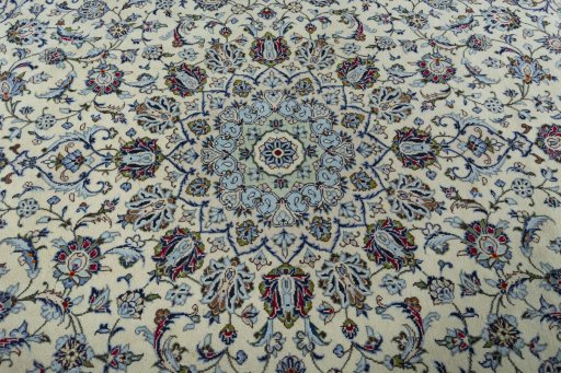 Central medallion detail of 2000s Kashan rug from Iran / Persia