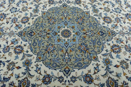 Central medallion detail of 2000s Kashan rug from Iran / Persia