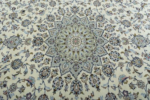 Central medallion detail of 2000s Kashan rug from Iran / Persia