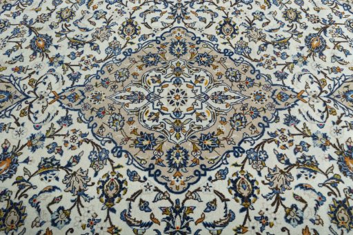 Central medallion detail of 2000s Kashan rug from Iran / Persia