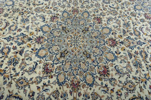 Central medallion detail of 2000s Kashan rug from Iran / Persia