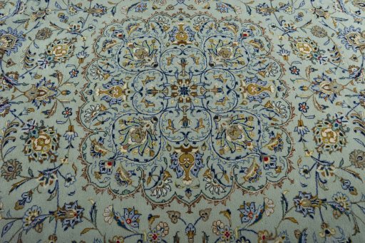 Central medallion detail of 2000s Kashan rug from Iran / Persia