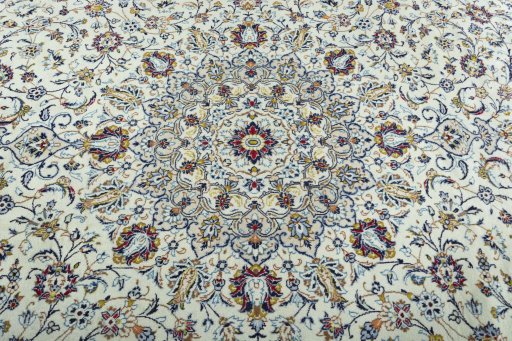 Central medallion detail of 2000s Kashan rug from Iran / Persia