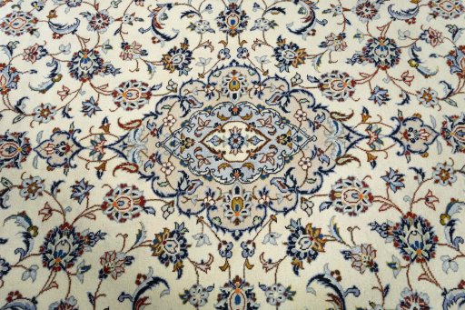 Central medallion detail of 2000s Kashan rug from Iran / Persia