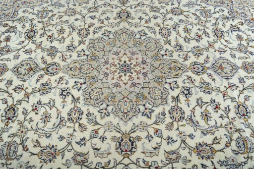 Central medallion detail of 2000s Kashan rug from Iran / Persia