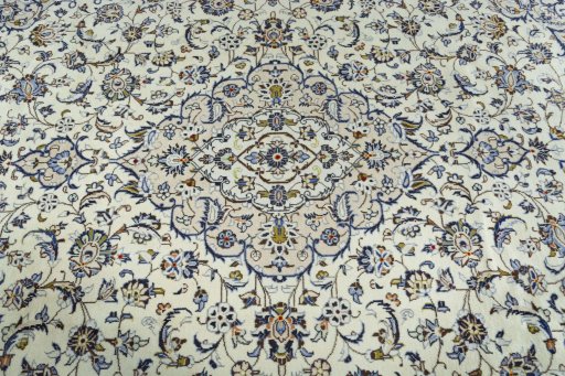 Central medallion detail of 2000s Kashan rug from Iran / Persia