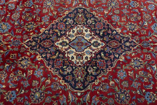 Central medallion detail of 2000s Kashan rug from Iran / Persia