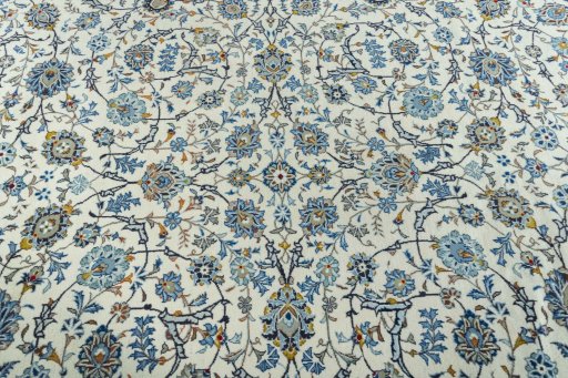 Central medallion detail of 2000s Kashan rug from Iran / Persia