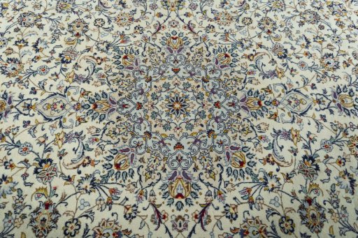 Central medallion detail of 2000s Kashan rug from Iran / Persia