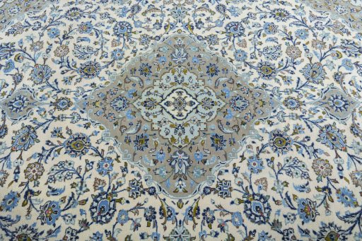 Central medallion detail of 2000s Kashan rug from Iran / Persia
